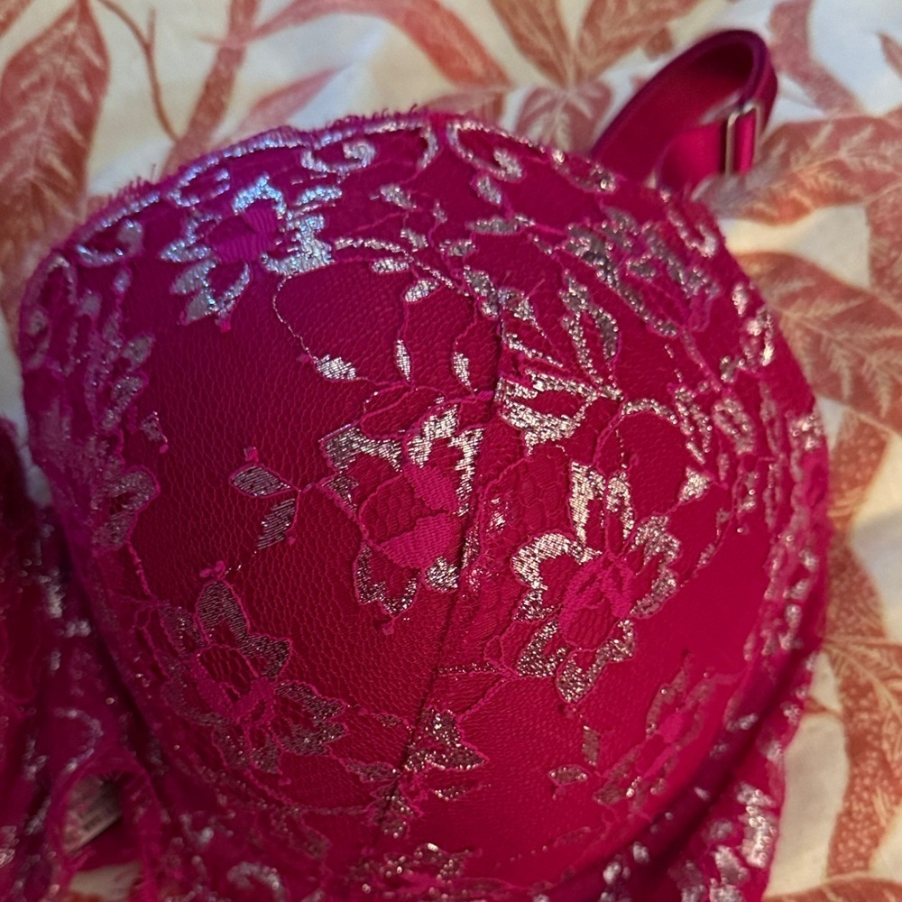 Elegant Lace Women's Bra Set - Red, White, and Pink - Picture 11 of 13